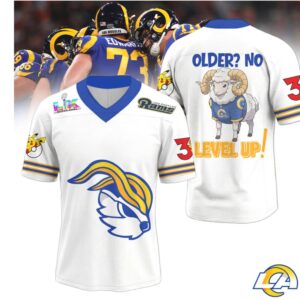 Los Angeles Rams Official Super Bowl x Pokemon 30th Anniversary V neck Jersey Los Angeles Rams Official Super Bowl x Pokemon 30th Anniversary V neck Jersey