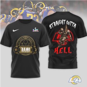 Los Angeles Rams “Straight Outta Hell” Horror Graphic T Shirt