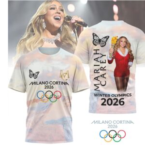 Mariah Carey Milano Cortina 2026 Winter Olympics Limited Edition Butterfly Graphic T Shirt