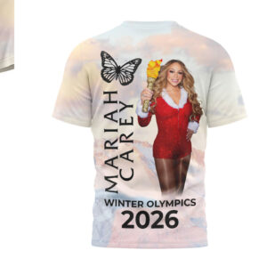 Mariah Carey Milano Cortina 2026 Winter Olympics Limited Edition Butterfly Graphic T Shirt
