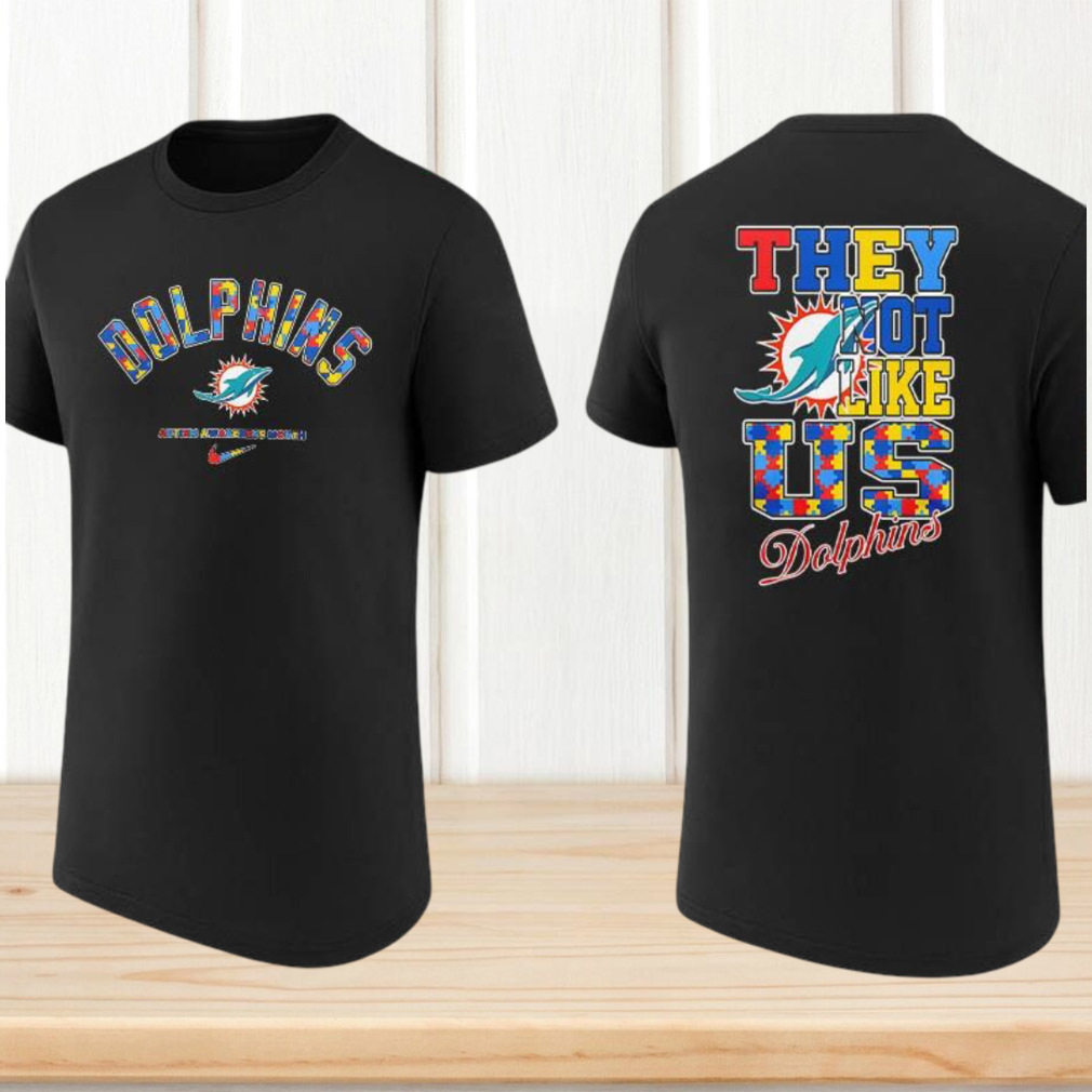 Miami Dolphins Autism Awareness Month They Not Like Us Puzzle T Shirt Miami Dolphins Autism Awareness Month They Not Like Us Puzzle T Shirt