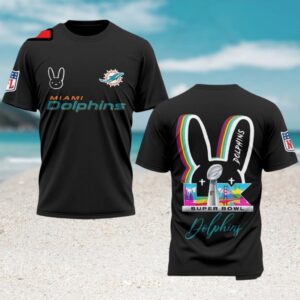 Miami Dolphins Bad Bunny Super Bowl LX T Shirt NFL Football Fan Graphic T Shirt Miami Dolphins Bad Bunny Super Bowl LX T Shirt NFL Football Fan Graphic T Shirt
