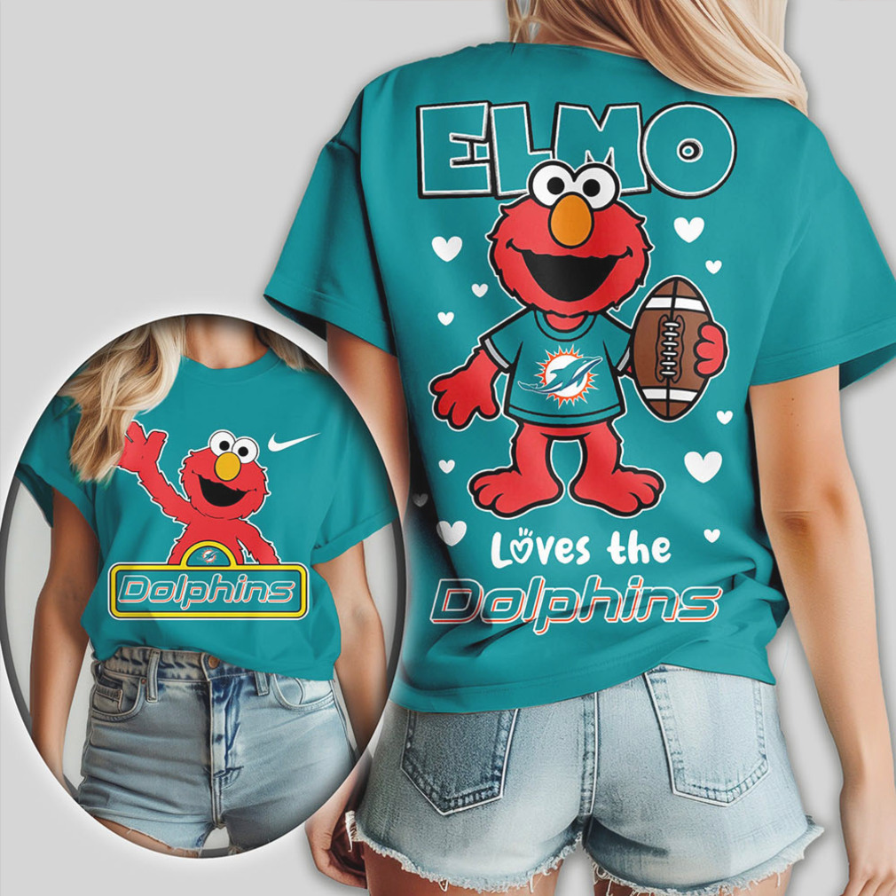Miami Dolphins Football Official NFL Elmo Fan 3D Shirt Miami Dolphins Football Official NFL Elmo Fan 3D Shirt