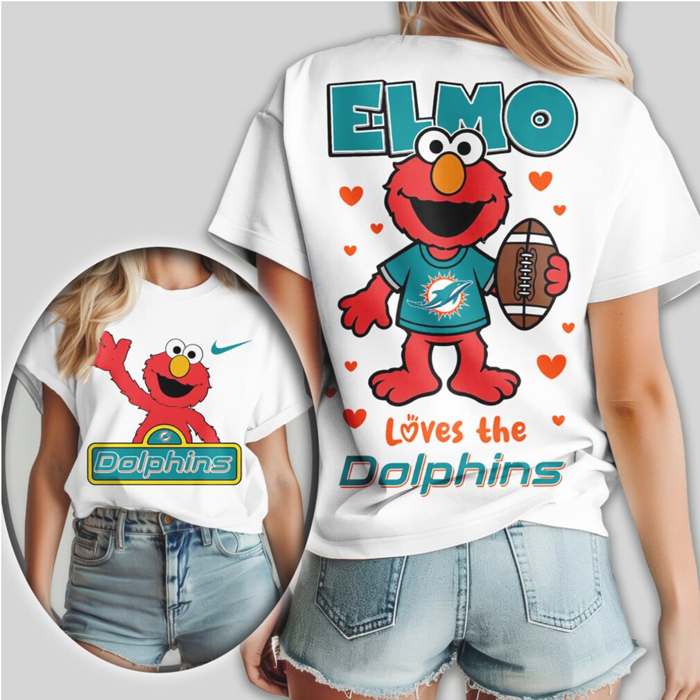 Miami Dolphins Football Official NFL Elmo Fan 3D Shirt Miami Dolphins Football Official NFL Elmo Fan 3D Shirt
