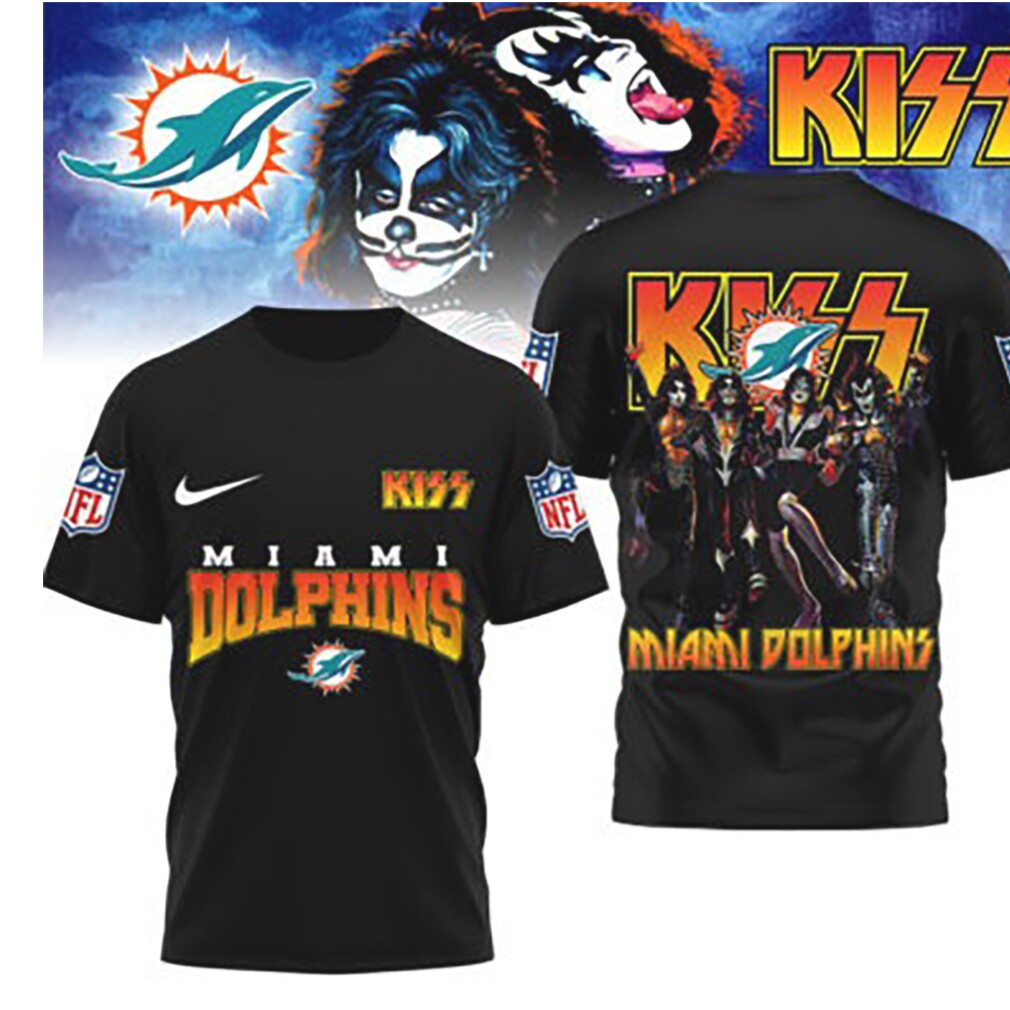 Miami Dolphins Game Day 2026 Official NFL Kiss Band 3D Shirt Miami Dolphins Game Day 2026 Official NFL Kiss Band 3D Shirt