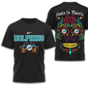 Miami Dolphins Official NFL Day of the Dead 3D Shirt