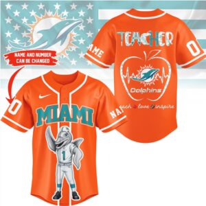 Miami Dolphins Official NFL Teacher Appreciation Month Jersey Shirt