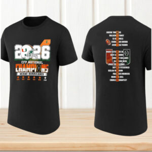 Miami Hurricanes 2026 CFP National Champions Roster Names History Football Gift T Shirt