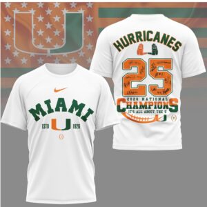 Miami Hurricanes 2026 National Champions Signature Roster Trophy Fan Shirt