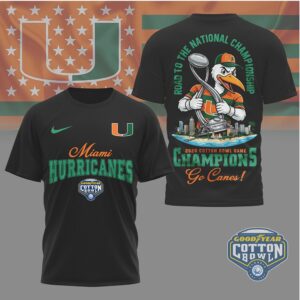 Miami Hurricanes Cotton Bowl Champions Go Canes National Championship Graphic T Shirt Miami Hurricanes Cotton Bowl Champions Go Canes National Championship Graphic T Shirt