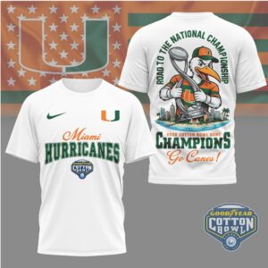 Miami Hurricanes Cotton Bowl Champions Go Canes National Championship Graphic T Shirt