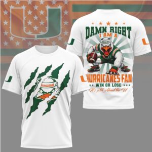 Miami Hurricanes Official NCAA Go Canes 3D Shirt Miami Hurricanes Official NCAA Go Canes 3D Shirt