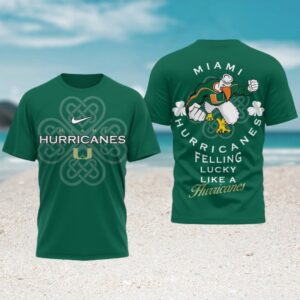 Miami Hurricanes St. Patrick’s Day Lucky Like A Hurricane Green Fan Performance Shirt Miami Hurricanes St. Patrick’s Day Lucky Like A Hurricane Green Fan Performance Shirt
