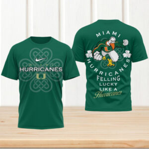 Miami Hurricanes St. Patrick's Day Lucky Like A Hurricane Green Fan Performance Shirt
