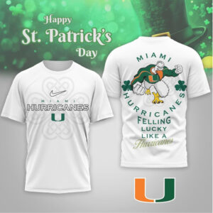 Miami Hurricanes St. Patrick's Day Lucky Like A Hurricane Mascot Fan Shirt