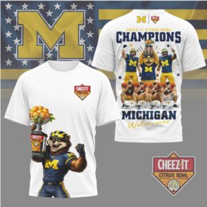 Michigan Wolverines Cheez It Citrus Bowl Champions Mascot Trophy Football Fan Shirt
