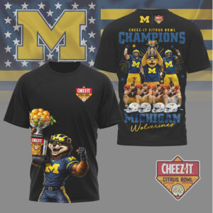 Michigan Wolverines Cheez It Citrus Bowl Champions Mascot Trophy Football Fan Shirt