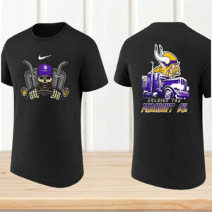 Minnesota Vikings Burning The Midnight Oil Trucker Skull Football Fan T Shirt