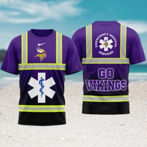 Minnesota Vikings Gameday Playoffs 2026 NFL National EMT & Paramedic Day 3D Shirt