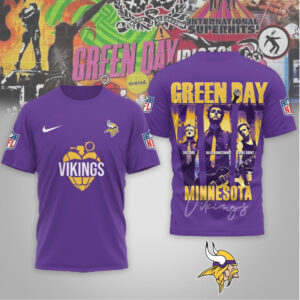 Minnesota Vikings Green Day Rock Band Mashup Nike Performance Football Fan Shirt Minnesota Vikings Green Day Rock Band Mashup Nike Performance Football Fan Shirt