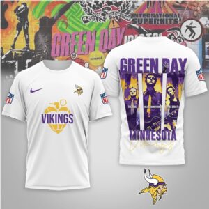 Minnesota Vikings Green Day Rock Band Mashup Nike Performance Football Fan Shirt