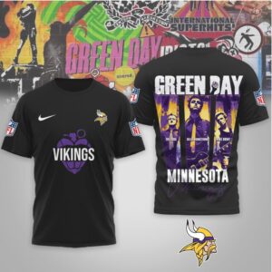 Minnesota Vikings Green Day Rock Band Mashup Nike Performance Football Fan Shirt