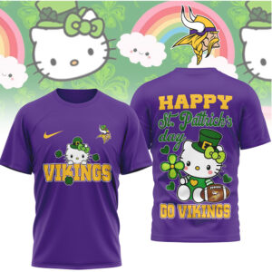 Minnesota Vikings Hello Kitty St. Patrick’s Day Lucky Leprechaun Football Fan T Shirt Minnesota Vikings Hello Kitty St. Patrick’s Day Lucky Leprechaun Football Fan T Shirt