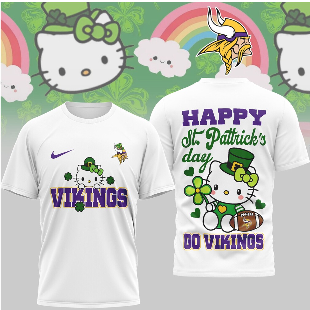 Minnesota Vikings Hello Kitty St. Patrick's Day Lucky Leprechaun Football Fan T Shirt Minnesota Vikings Hello Kitty St. Patrick's Day Lucky Leprechaun Football Fan T Shirt