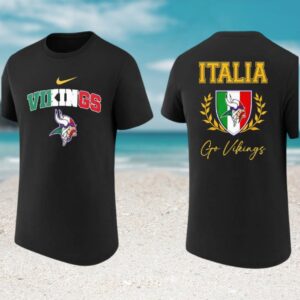 Minnesota Vikings Italia Heritage Italian Flag Pride Football Fan T Shirt