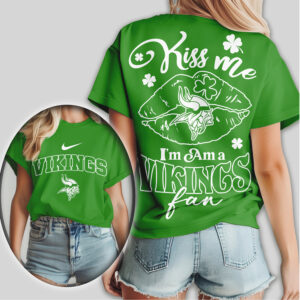 Minnesota Vikings Kiss Me I’m A Fan St. Patrick’s Day Women’s Football T Shirt Minnesota Vikings Kiss Me I’m A Fan St. Patrick’s Day Women’s Football T Shirt