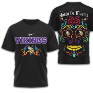Minnesota Vikings Official NFL Day of the Dead 3D Shirt