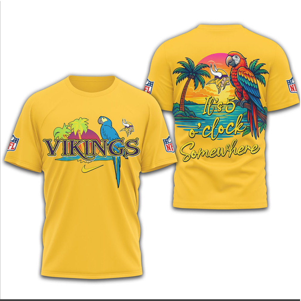 Minnesota Vikings Official NFL It's 5 O'clock Somewhere 3D Shirt Minnesota Vikings Official NFL It's 5 O'clock Somewhere 3D Shirt