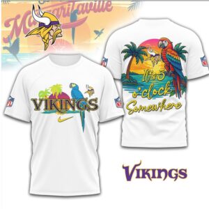 Minnesota Vikings Official NFL It's 5 O'clock Somewhere 3D Shirt