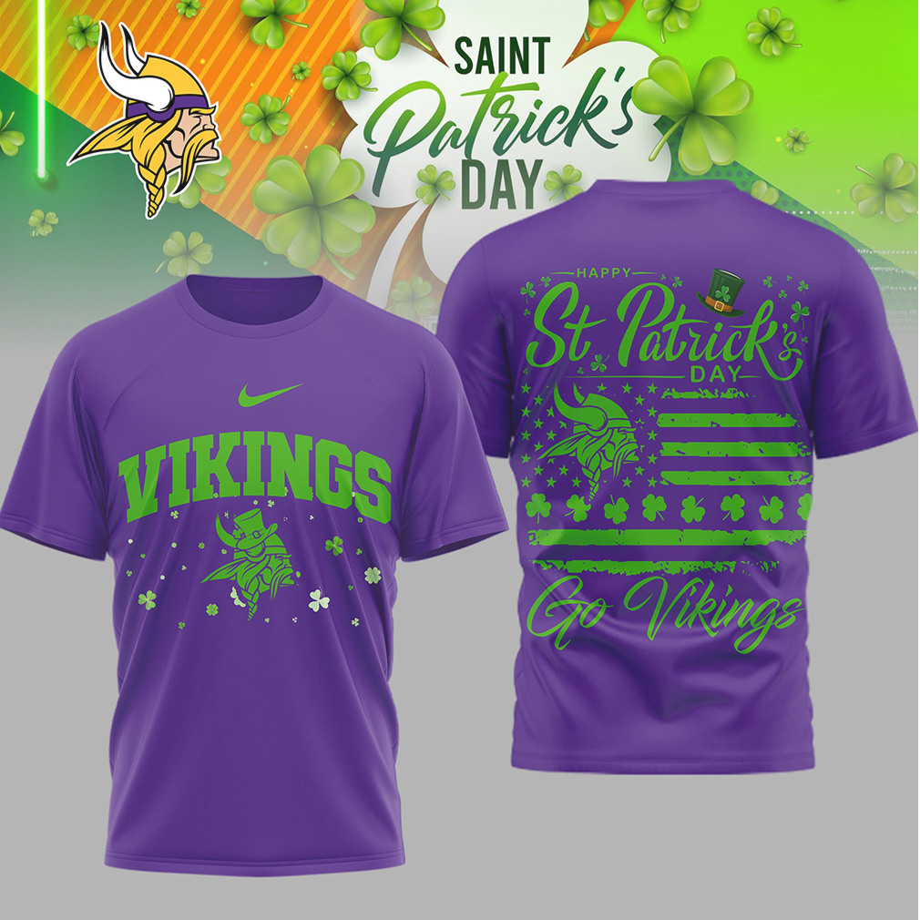 Minnesota Vikings St. Patrick's Day Shamrock T Shirt Minnesota Vikings St. Patrick's Day Shamrock T Shirt