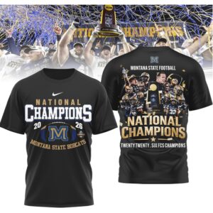 Montana State Bobcats 2026 FCS National Champions Football Victory Fan Apparel Shirt Montana State Bobcats 2026 FCS National Champions Football Victory Fan Apparel Shirt