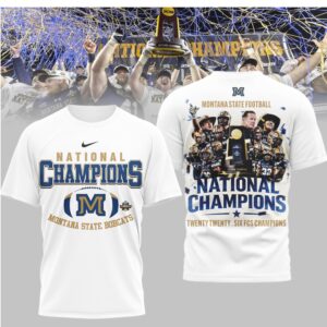 Montana State Bobcats 2026 FCS National Champions Football Victory Fan Apparel Shirt