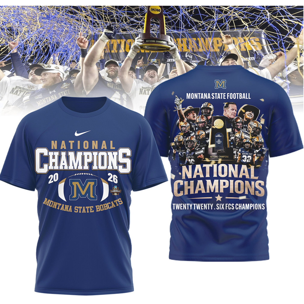 Montana State Bobcats 2026 FCS National Champions Football Victory Fan Apparel Shirt Montana State Bobcats 2026 FCS National Champions Football Victory Fan Apparel Shirt