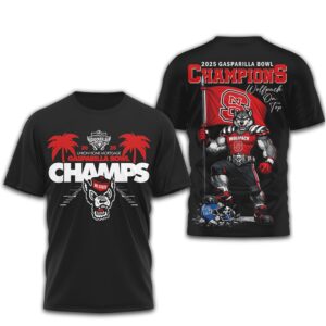 NC State Wolfpack 2025 Gasparilla Bowl Champions Wolf Mascot Game Day Shirt NC State Wolfpack 2025 Gasparilla Bowl Champions Wolf Mascot Game Day Shirt