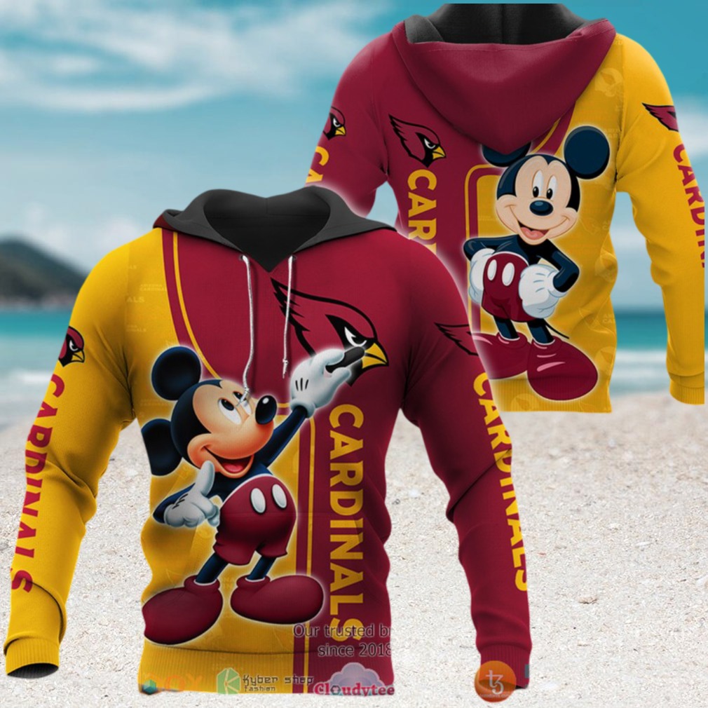 NFL Arizona Cardinals Mickey Red Gold Pullover Hoodie NFL Arizona Cardinals Mickey Red Gold Pullover Hoodie