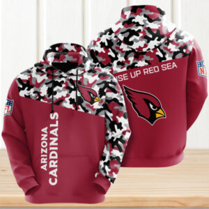 NFL Arizona Cardinals Red Football Camo Pullover Hoodie