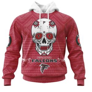NFL Atlanta Falcons Custom Name Number Kits For Dia De Muertos Pullover Hoodie