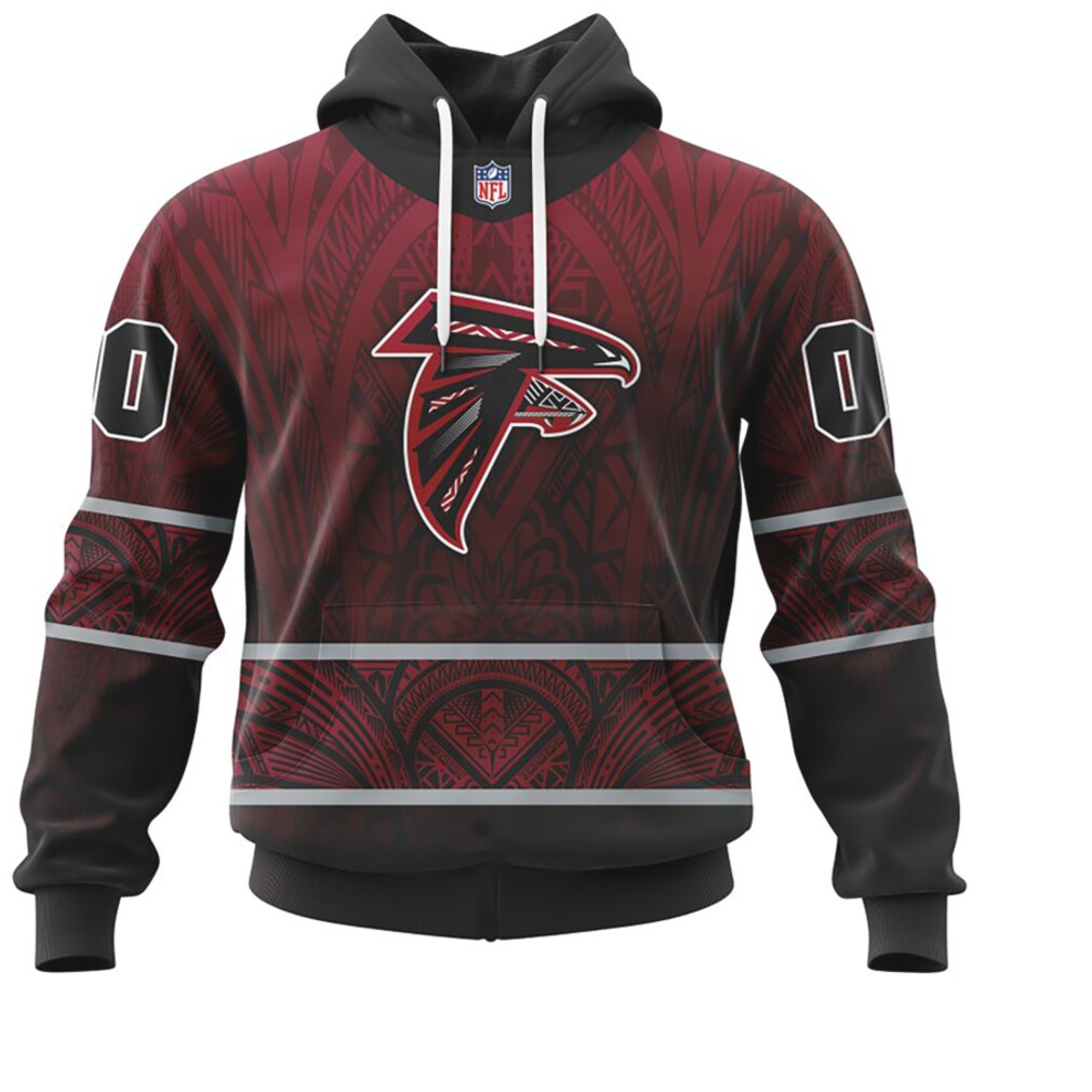 NFL Atlanta Falcons Custom Name Number Native With Samoa Culture Pullover Hoodie NFL Atlanta Falcons Custom Name Number Native With Samoa Culture Pullover Hoodie