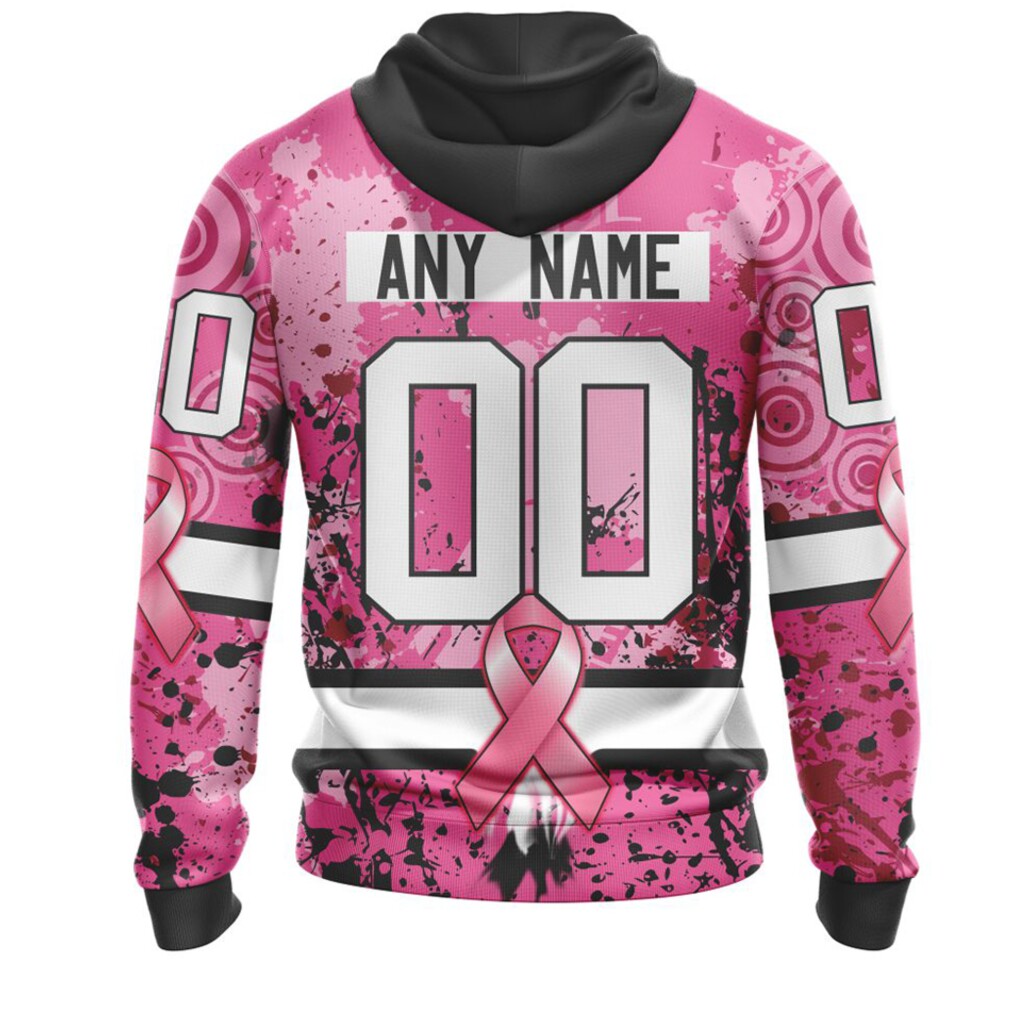NFL Atlanta Falcons Custom Name Number Pink Breast Cancer Pullover Hoodie NFL Atlanta Falcons Custom Name Number Pink Breast Cancer Pullover Hoodie