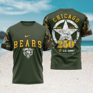 NFL Chicago Bears US Army 250th Birthday Celebration Game Day NFL Football Jersey NFL Chicago Bears US Army 250th Birthday Celebration Game Day NFL Football Jersey