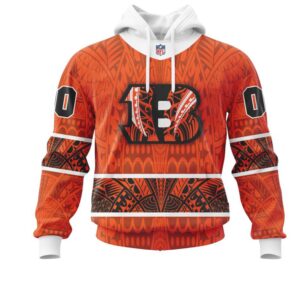 NFL Cincinnati Bengals Custom Name Number Native With Samoa Culture Pullover Hoodie