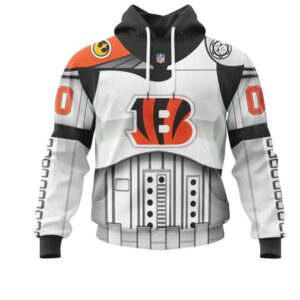NFL Cincinnati Bengals Custom Name Number Star Wars Pullover Hoodie