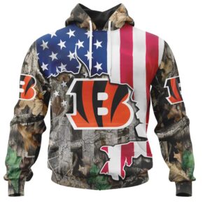 NFL Cincinnati Bengals Custom Name Number USA Flag Camo Realtree Pullover Hoodie NFL Cincinnati Bengals Custom Name Number USA Flag Camo Realtree Pullover Hoodie