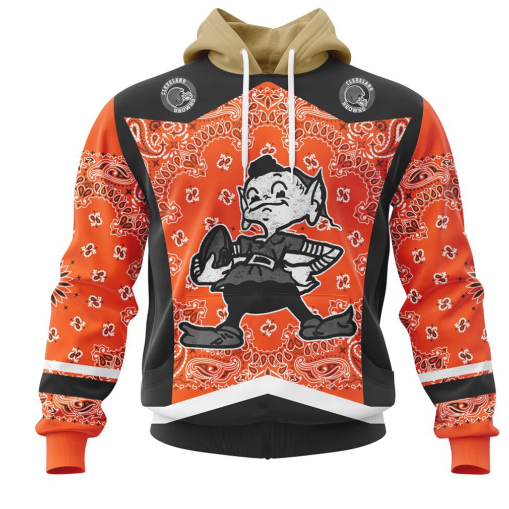 NFL Cleveland Browns Custom Name Number Classic Style Pullover Hoodie NFL Cleveland Browns Custom Name Number Classic Style Pullover Hoodie