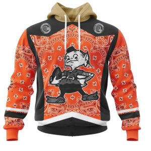 NFL Cleveland Browns Custom Name Number Classic Style Pullover Hoodie