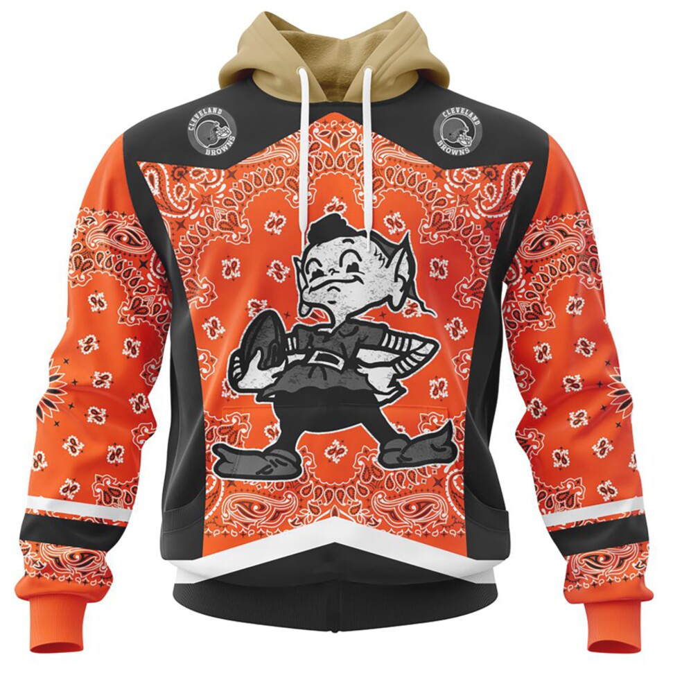 NFL Cleveland Browns Custom Name Number Classic Style Pullover Hoodie NFL Cleveland Browns Custom Name Number Classic Style Pullover Hoodie